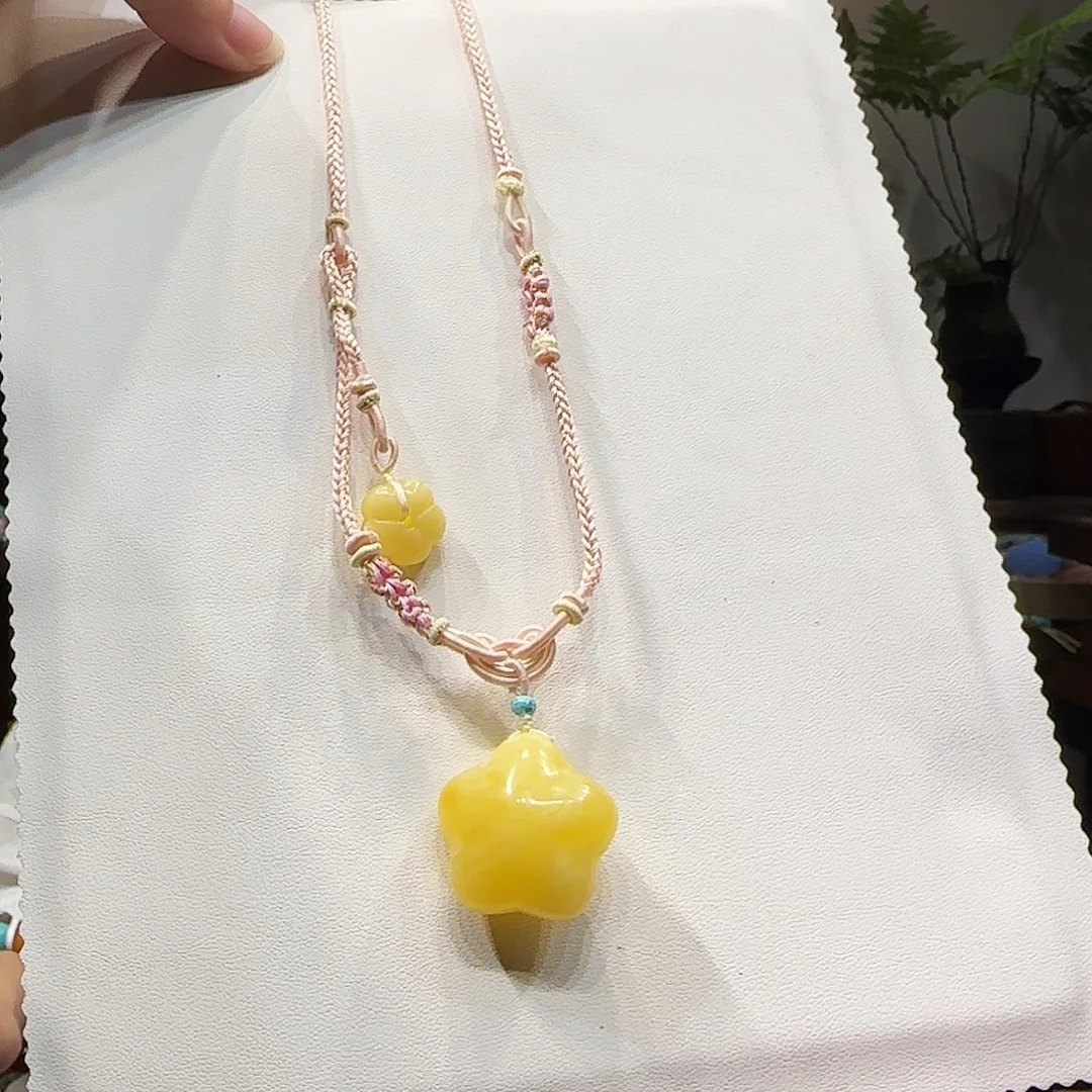 蜜蜡未镶嵌项链蜜蜡星