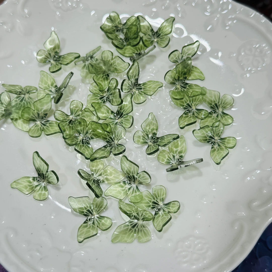 无品牌热缩蝴蝶-琉璃珠手链挂件创意DIY手工配件首饰串饰品把玩