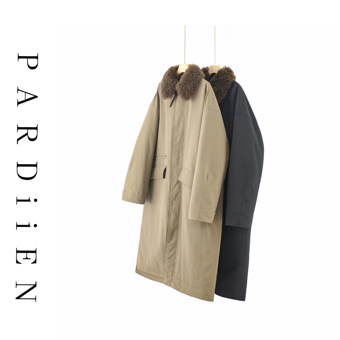 【北总严选】帕迪恩休闲百搭毛领长款棉服外套25PD-52697