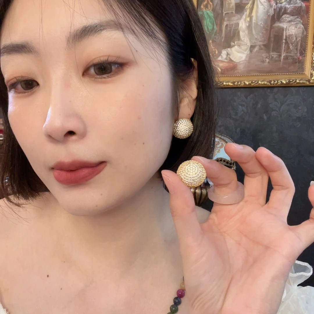 黄铜珐琅925银耳饰