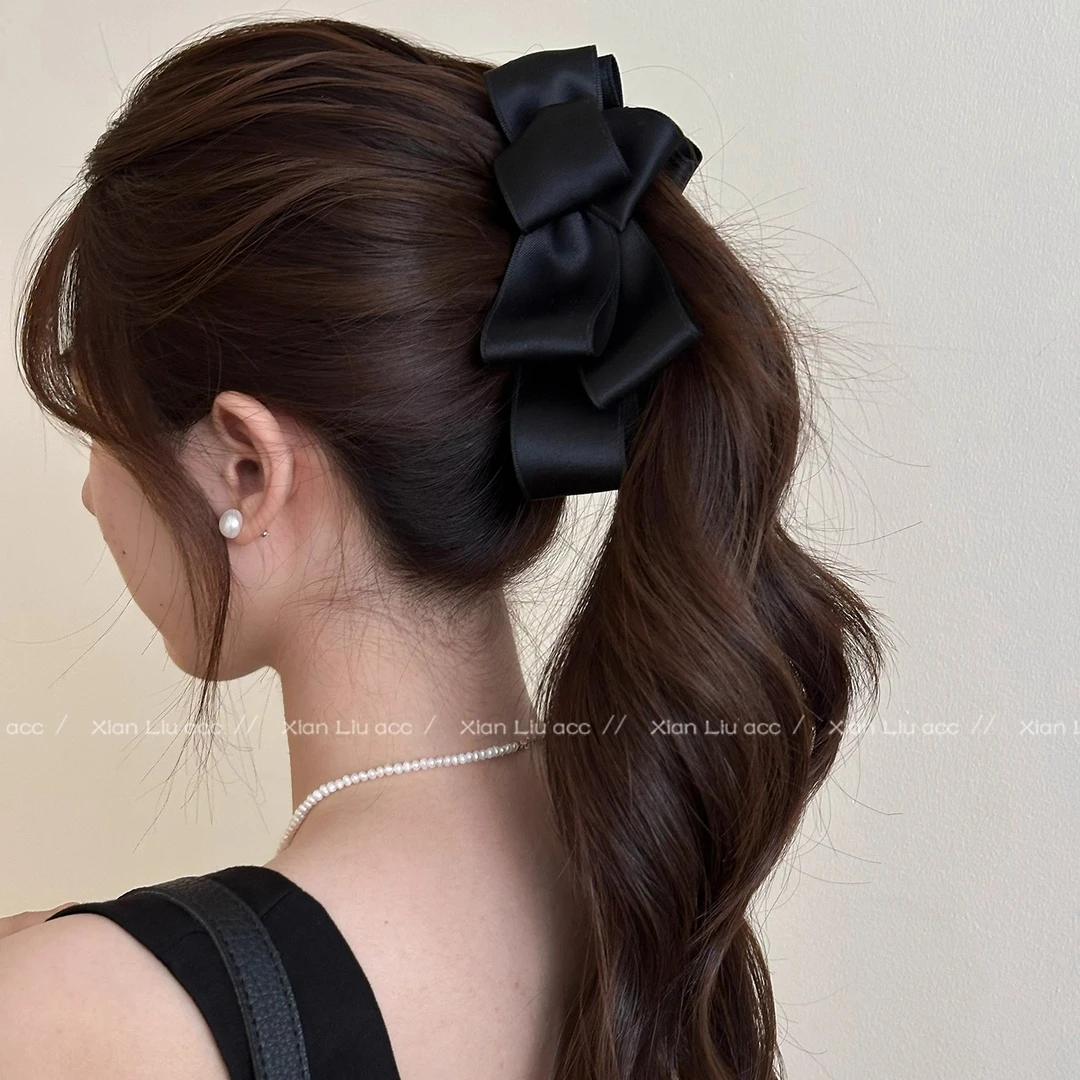 法式蝴蝶结香蕉夹发夹女2025新款后脑勺马尾夹温柔风头饰发饰配饰