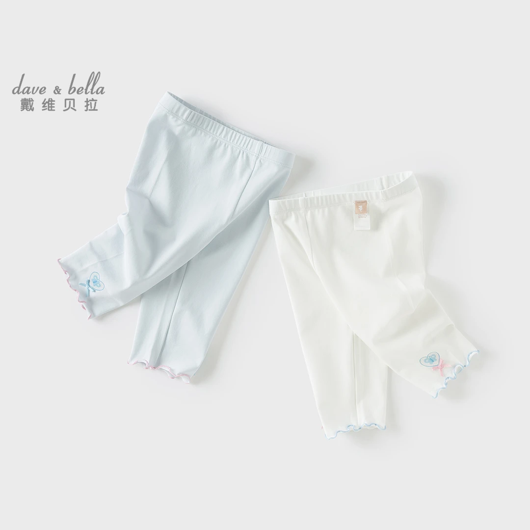 戴维贝拉儿童打底裤2025夏季新款女童短裤抗菌防螨七分裤薄款裤