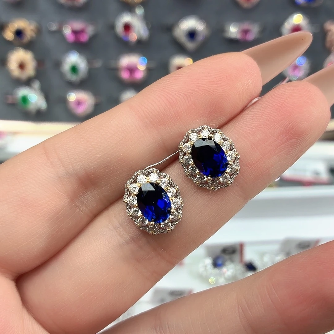 925银培育皇家蓝色宝石