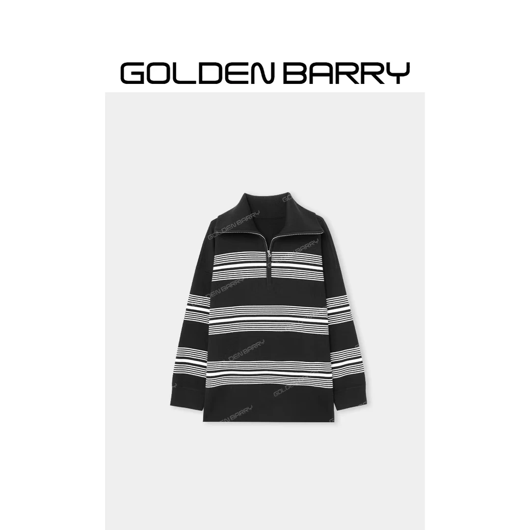 GOLDENBARRY|241292大翻领条纹毛衣