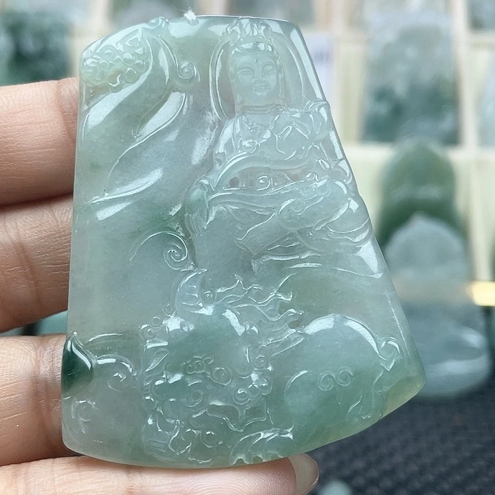 颈饰未镶嵌翡翠天然翡翠货文殊