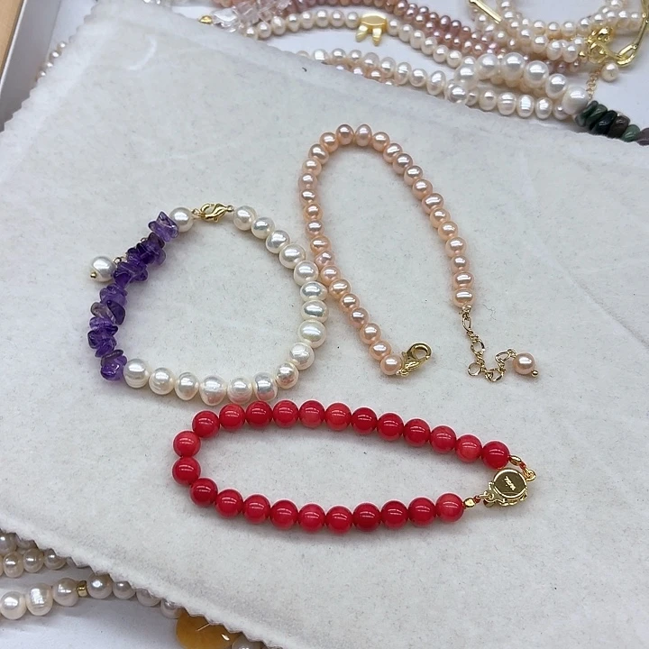 淡水珍珠发饰银S925镶嵌