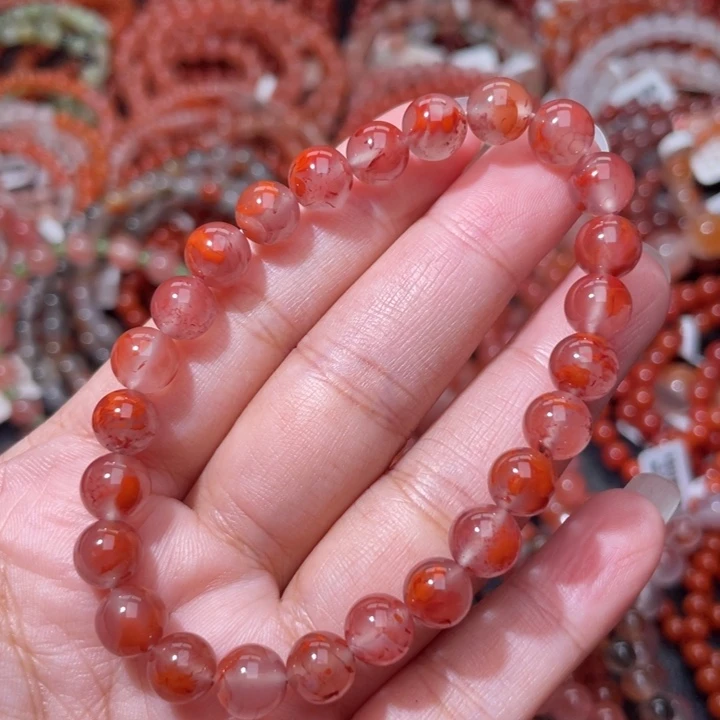 南红玛瑙未镶嵌碎花单圈7.5m+1052