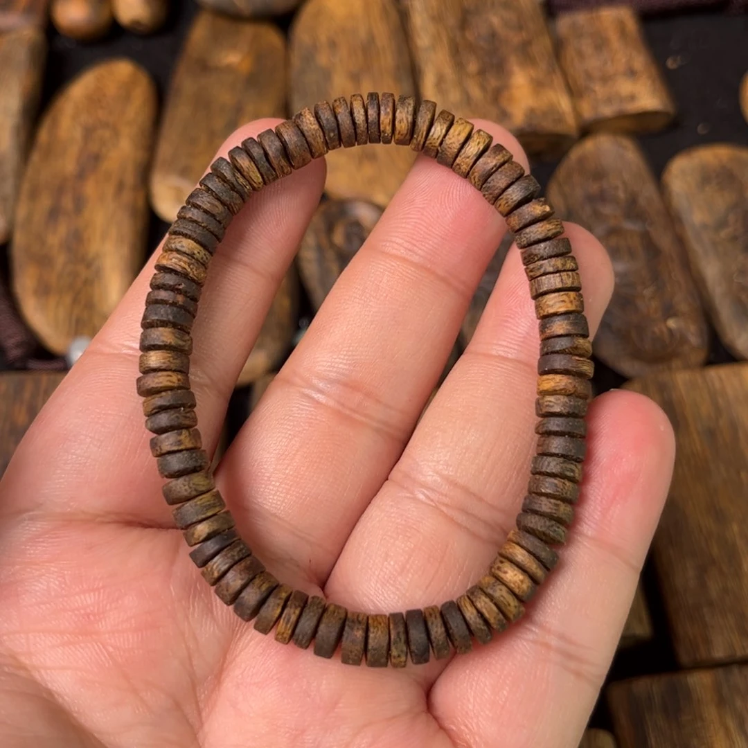 沉香手串奇楠沉香卡6片珠单圈手串多样性发一条（福利）