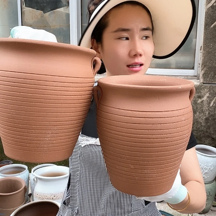 紫砂花盆正品口18高21