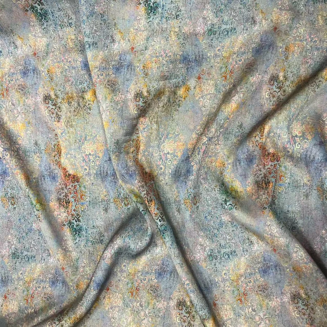 【绒兰】）夏季高档 弹丝缎布料 31号 欧风油画