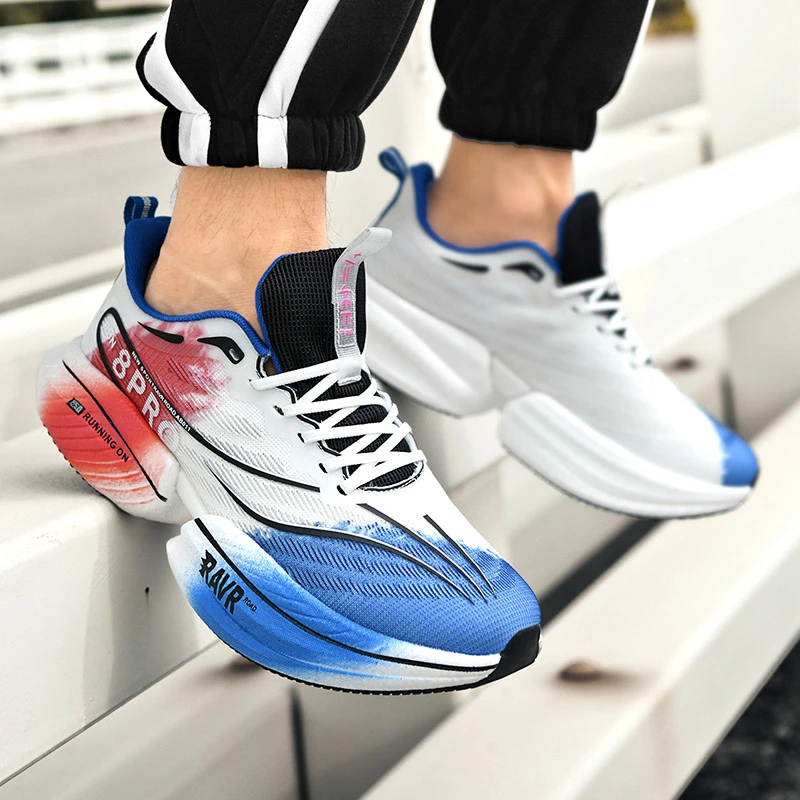 笑相迎鸳鸯赤兔8Pro MAX真爆运动鞋男女款爆米花抗扭片飞织碳板跑