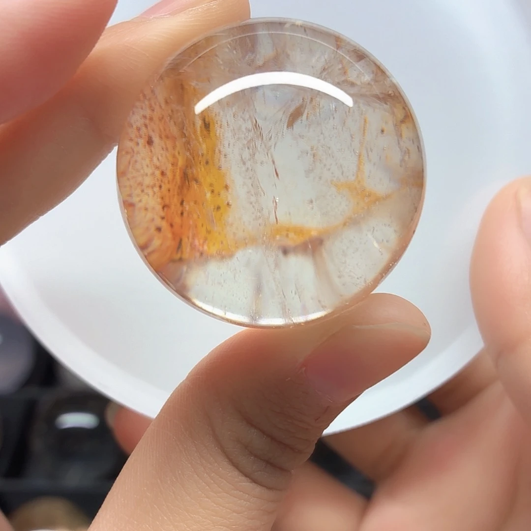 水晶未镶嵌珠宝半成品黄椒花386