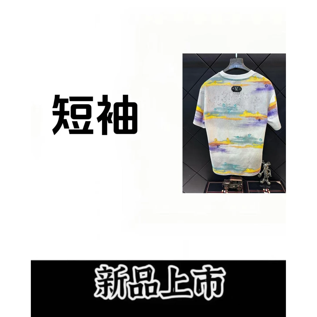 A1063-【小谢专属】-2025年新款高端轻奢七彩祥云休闲短袖