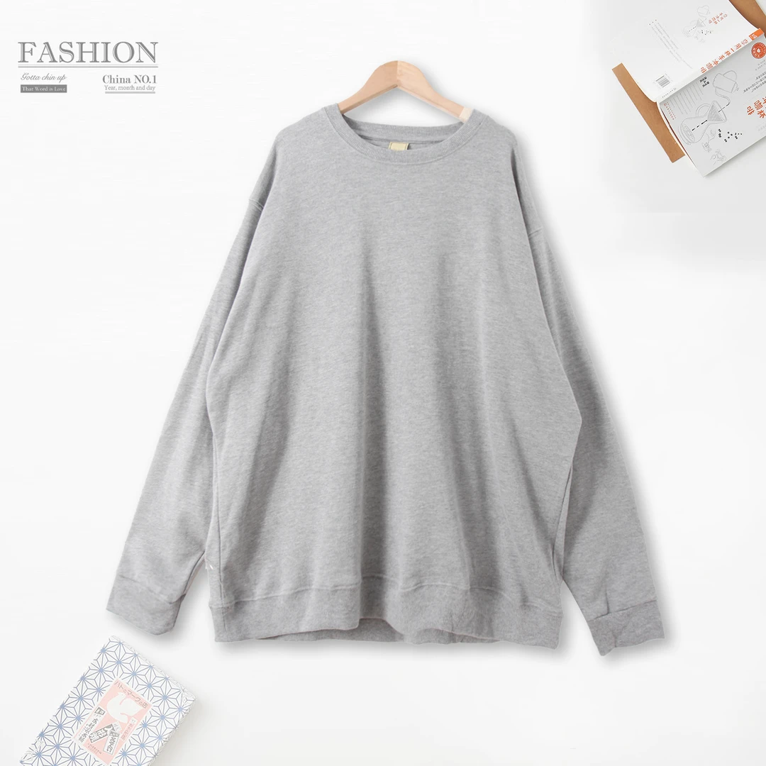 春夏女士套头卫衣圆领长袖薄款上衣亲肤柔软舒适00201日常通勤风