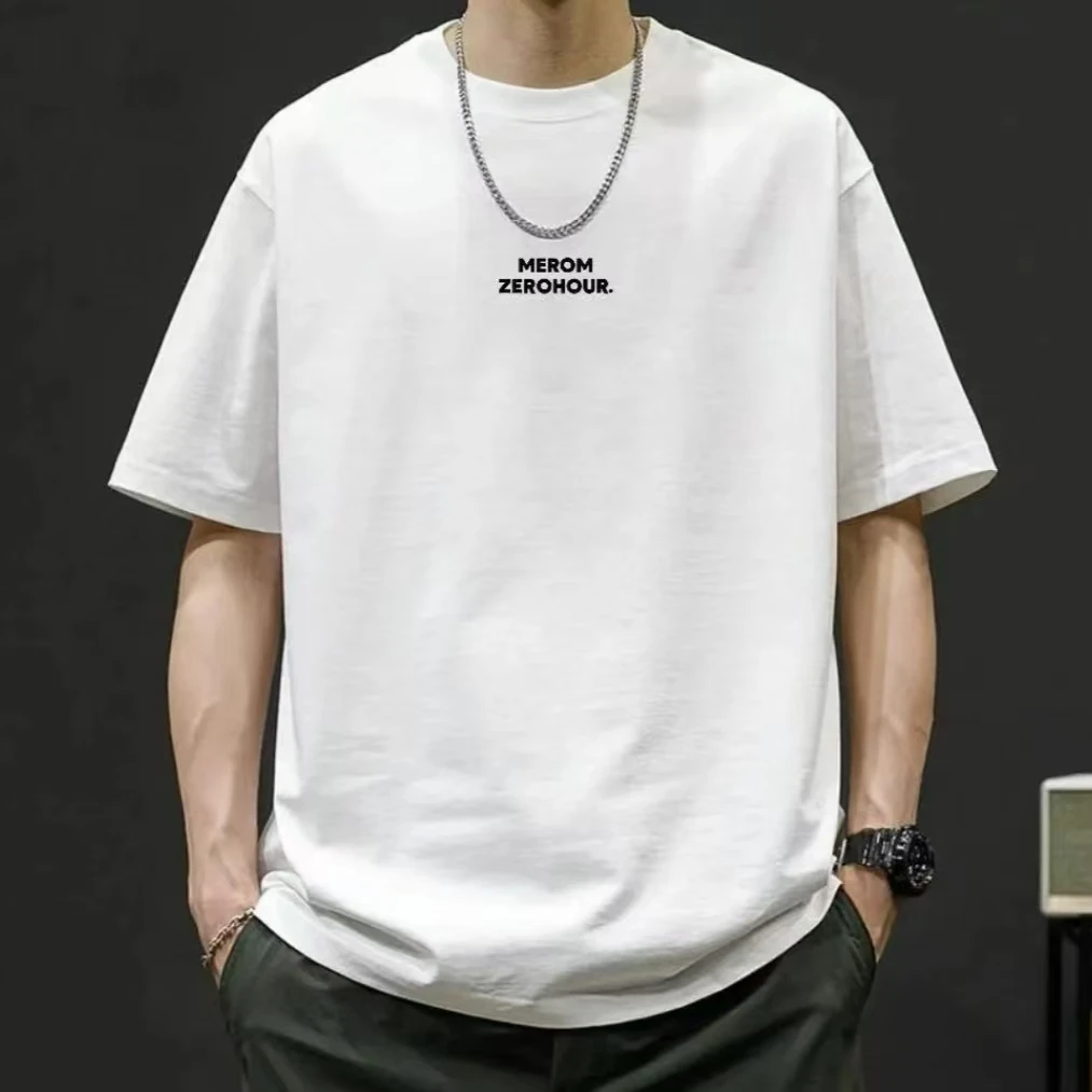 【MER]迪桑棉短袖t恤宽松时尚百搭半袖男女同款上衣圆领