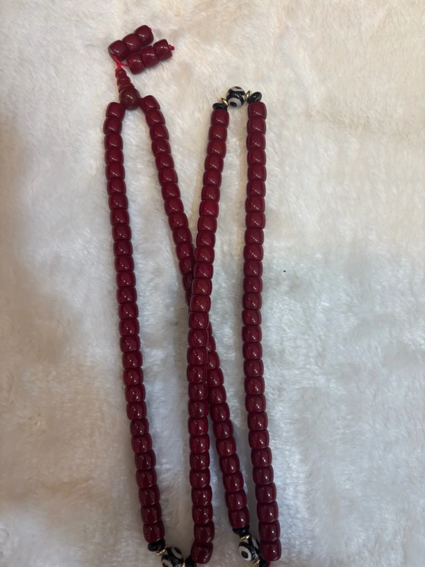 非金属珐琅手链 红三姑娘108颗多圈