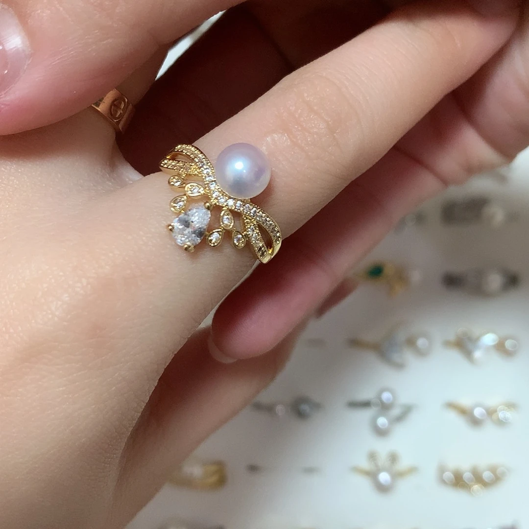 淡水珍珠戒指合金