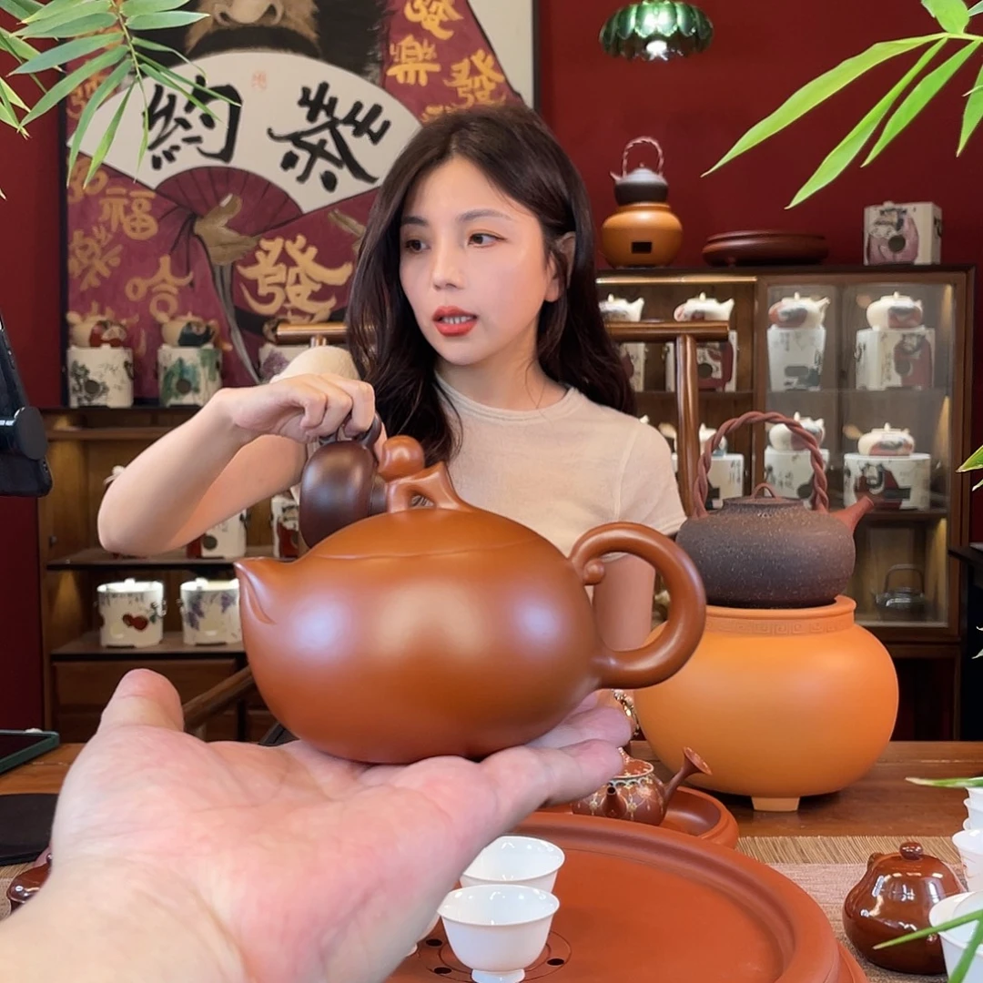 籽***.茶壶紫砂純手工手拉壺