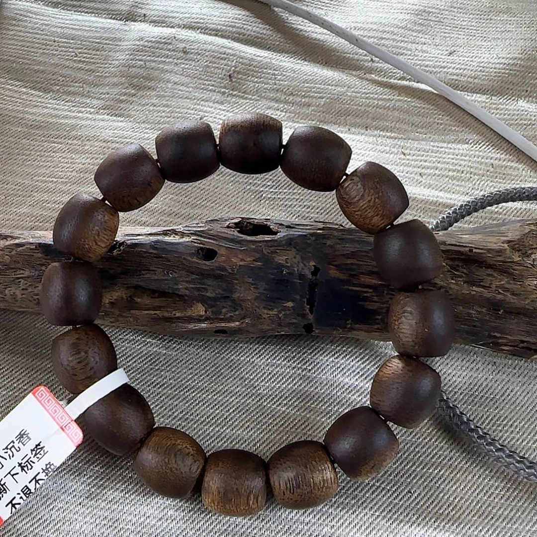 沉香沉香碎屑勾丝➕乌身母树12鼓珠单圈16克收藏级