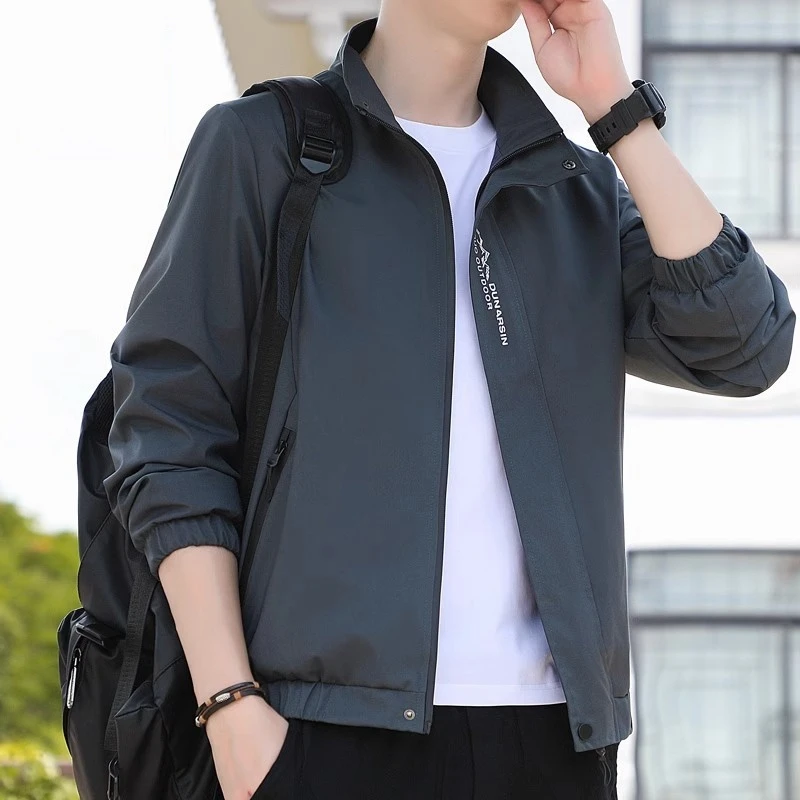 怀勤桑顿春秋季新款夹克男士潮流帅气休闲百搭立领服户外运动男