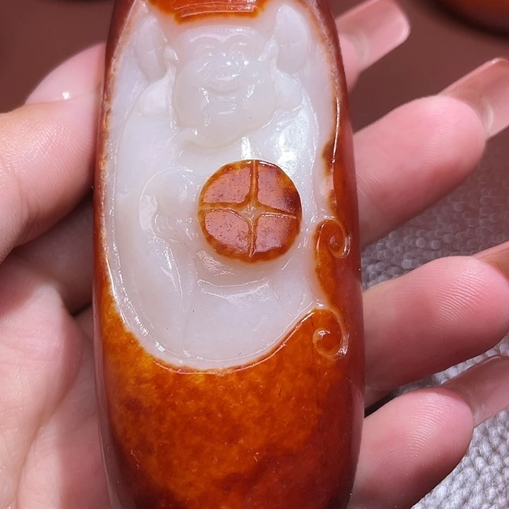 豆***明和田玉未镶嵌颈饰