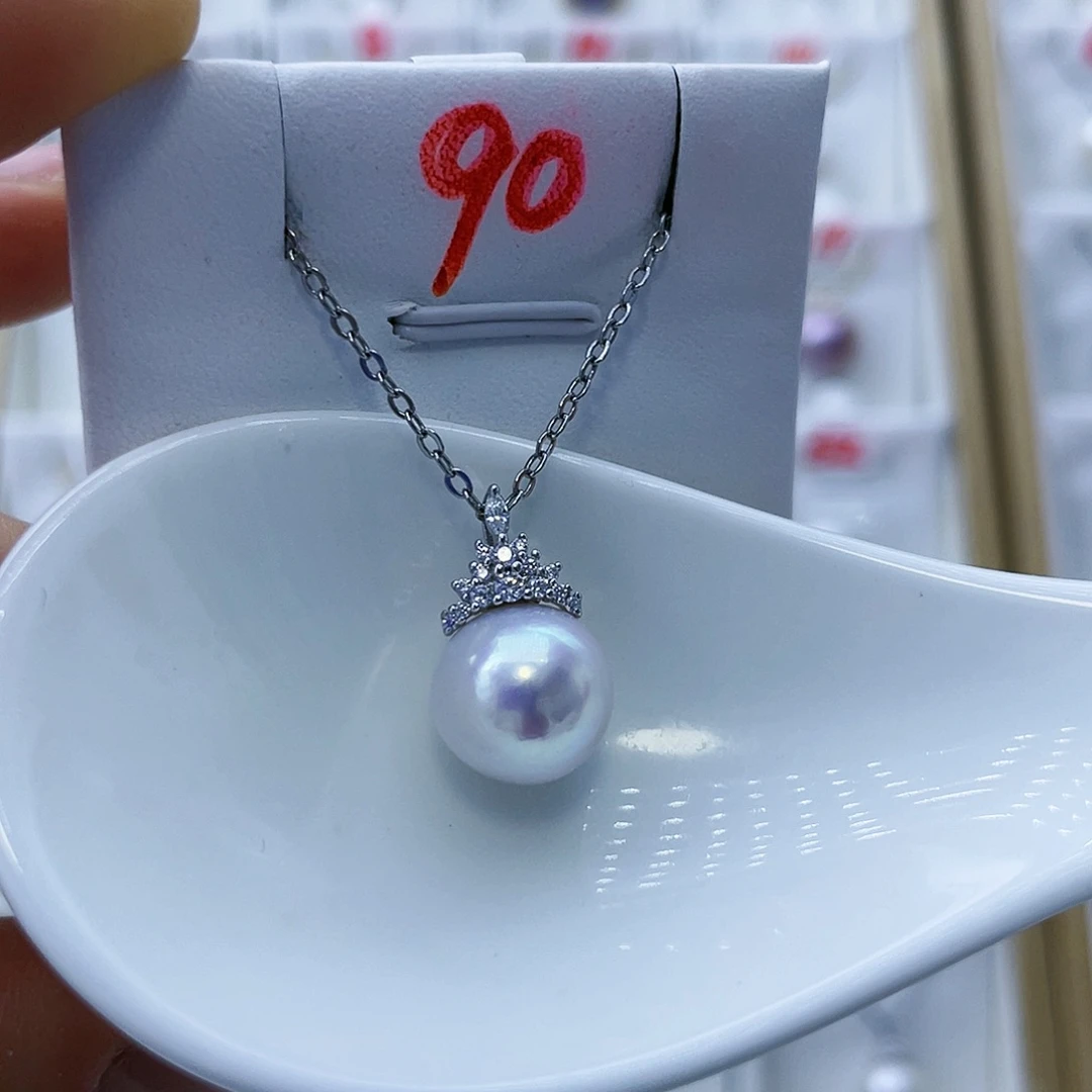 淡水珍珠吊坠(赠链)银S925镶嵌
