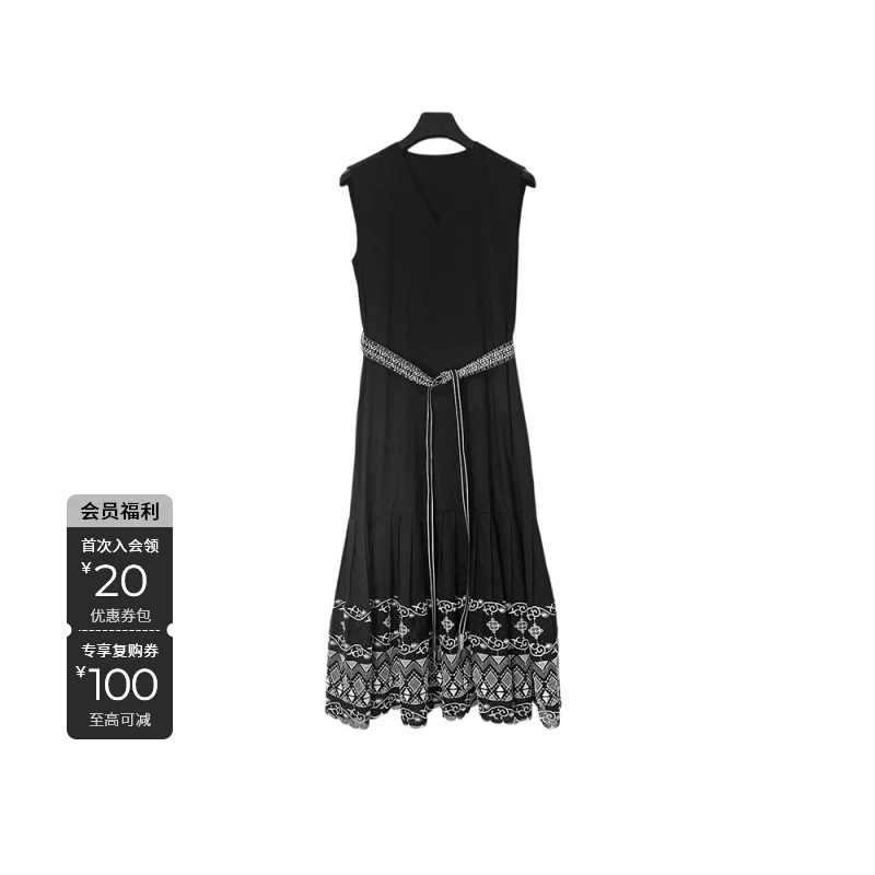 S·DEER圣迪奥气质系带收腰显瘦轻奢设计师女装连衣裙S252Z1225