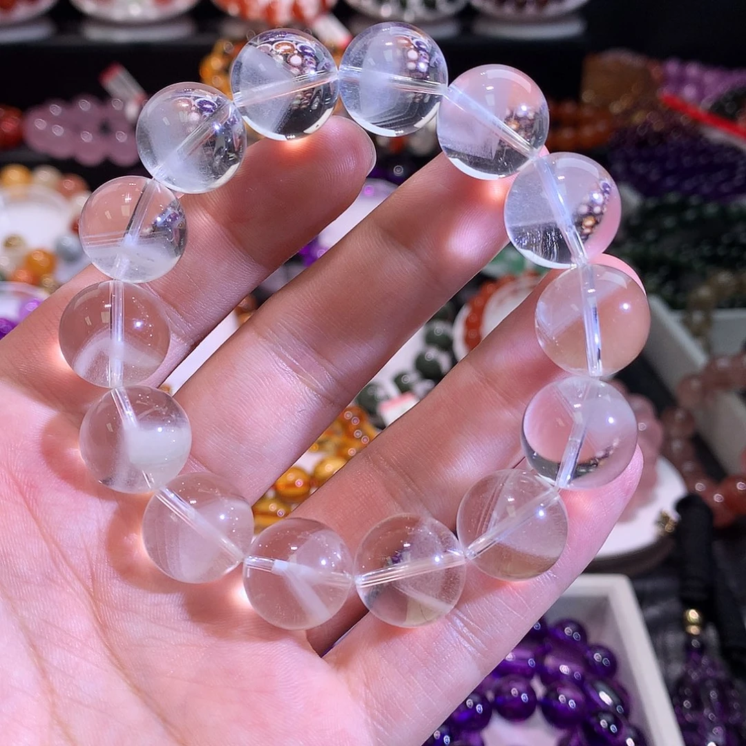 水晶手链未镶嵌白幽灵金字塔14.5+