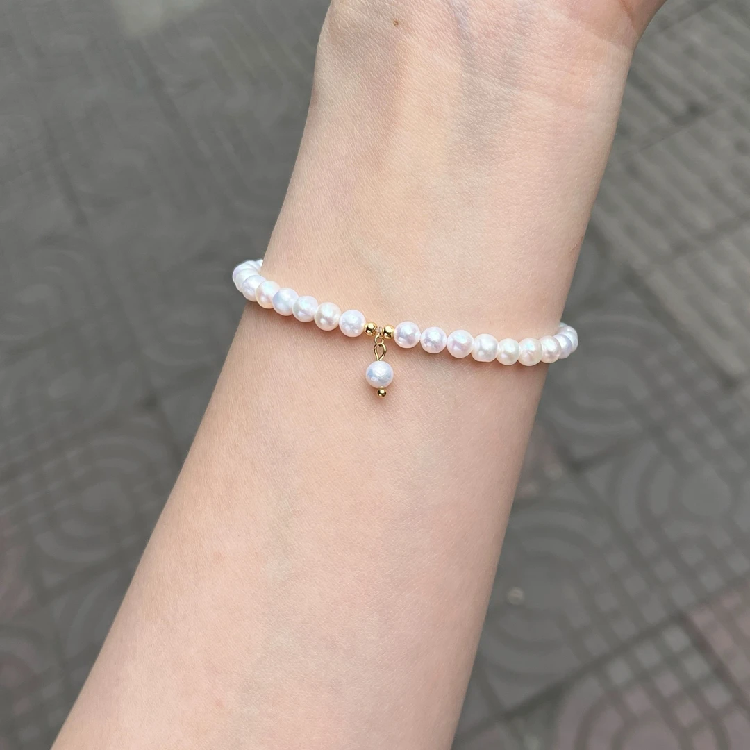 【小叮当】4-5mm淡水珍珠手串【s60】小米珠秀气百搭