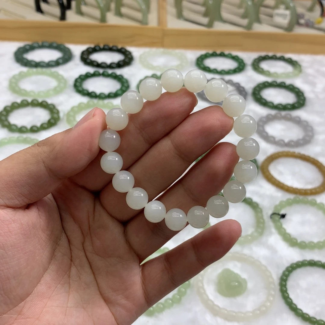 未镶嵌手串和田玉（白玉10）