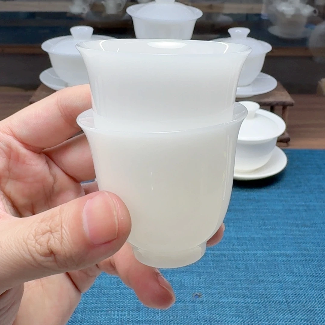 璞玉冰种玉瓷茶具