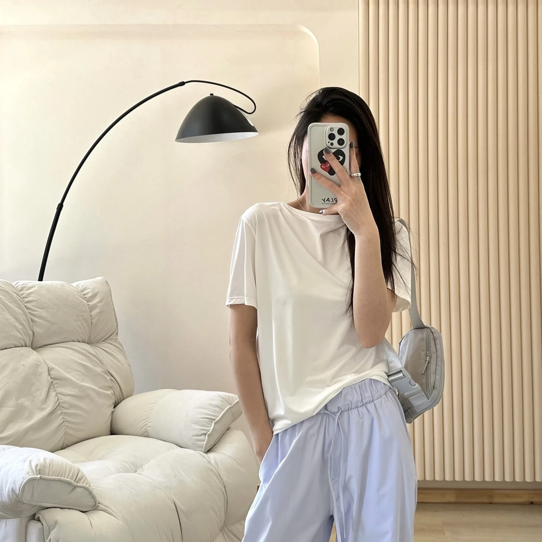 【短袖龟背】春夏新款磨毛裸感瑜伽短袖  外穿时尚百搭垂感透气简约