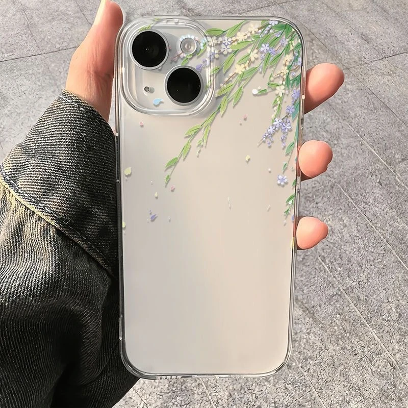 柳枝开花适用iphone17/16promax手机壳苹果13/12透明14卡通11软Xs