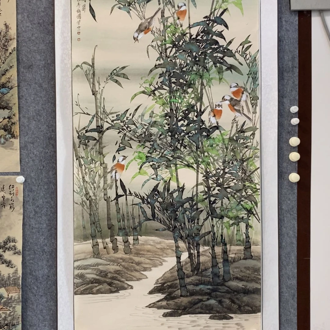 年***限国画国画竹子作品