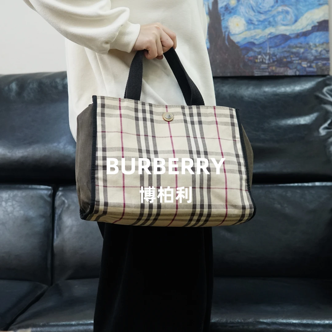 95新 BURBERRY/博柏利 巴宝莉/格纹手提包/JJ02715902/5902