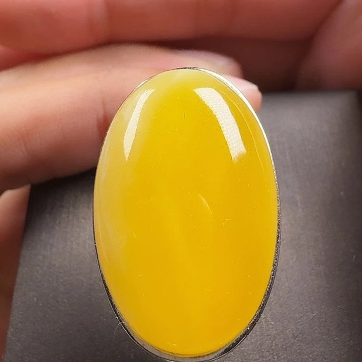 蜜蜡银S925镶嵌戒指戒指