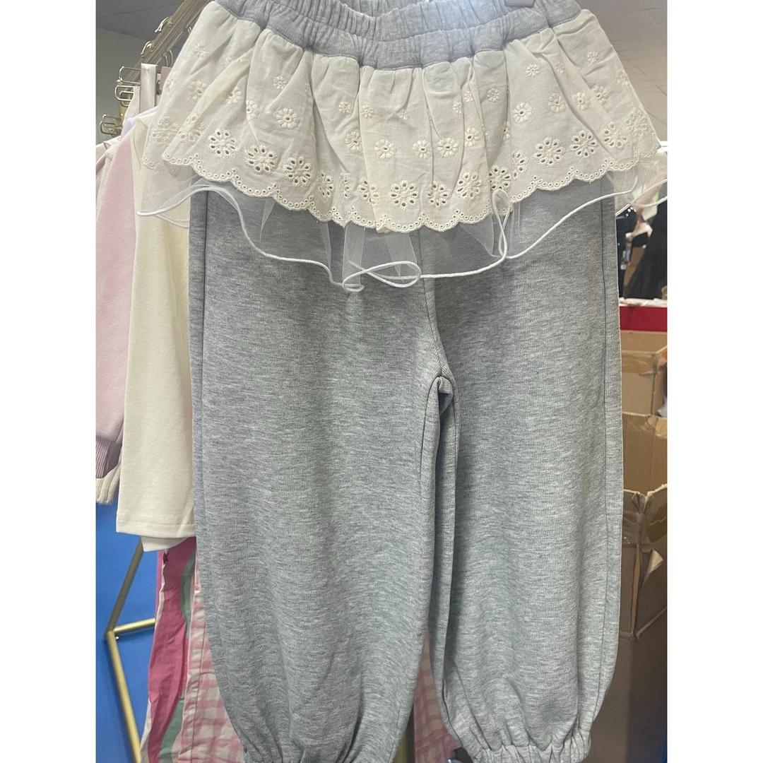 小猫家•25秋~针织裤子5797灰色5-11