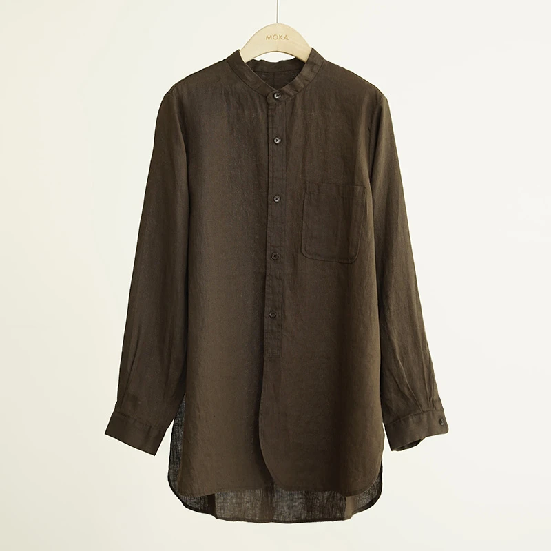 芬兰订单开衫衬衣定织亚麻系列女士衬衫（250211）2355