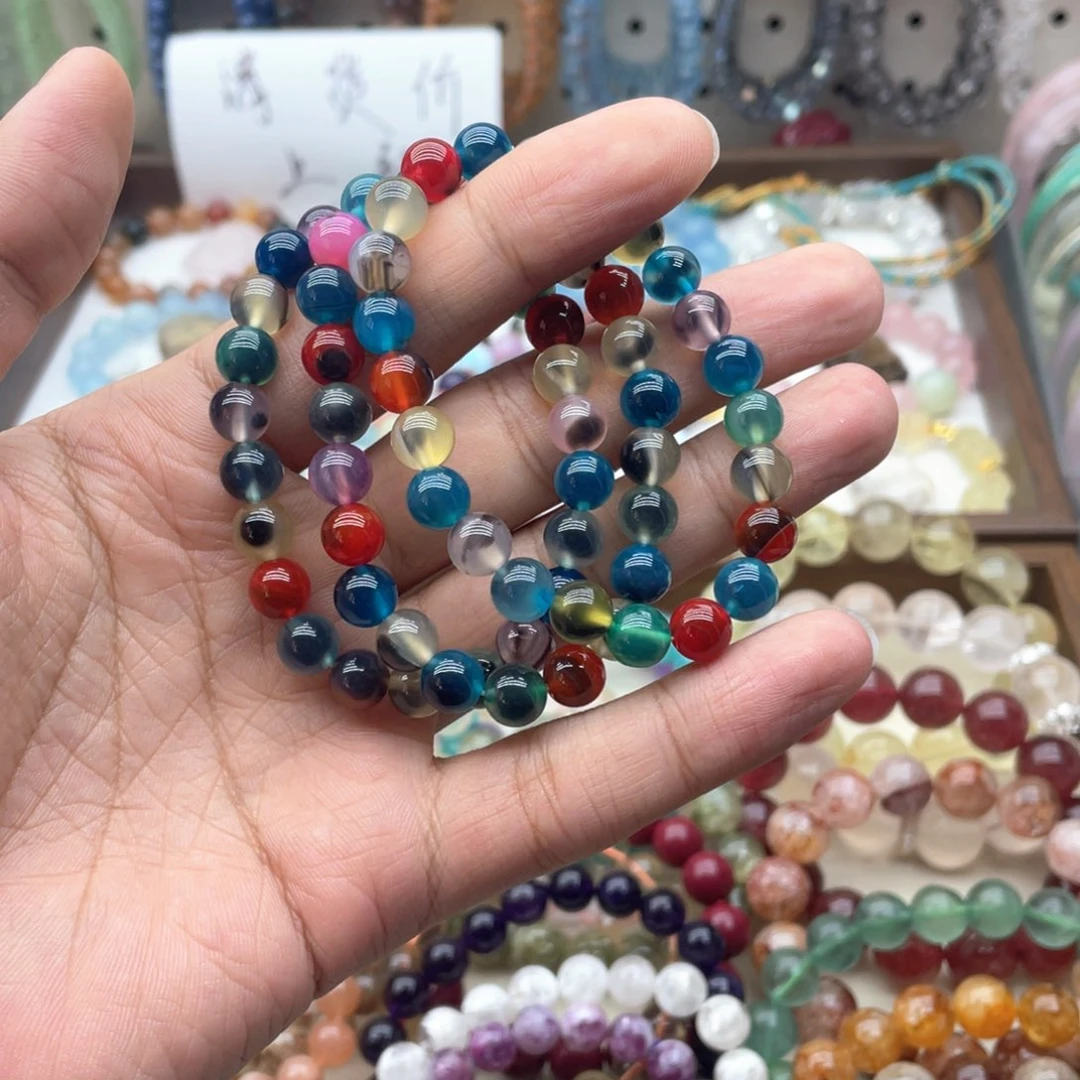 手链烟晶银S925镶嵌糖心玛瑙