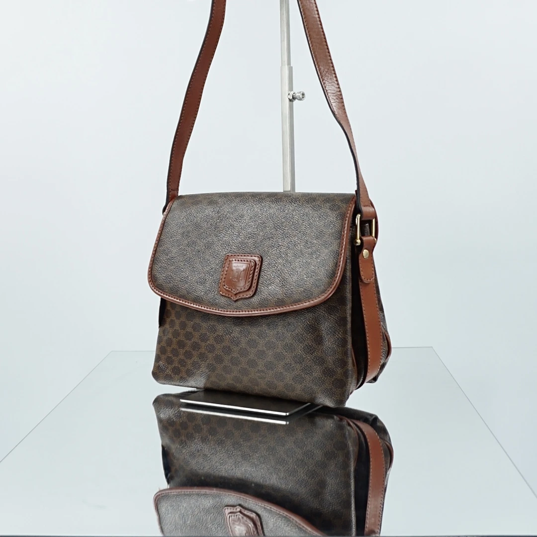 95新 Celine/思琳 老花翻盖邮差单肩包K15201