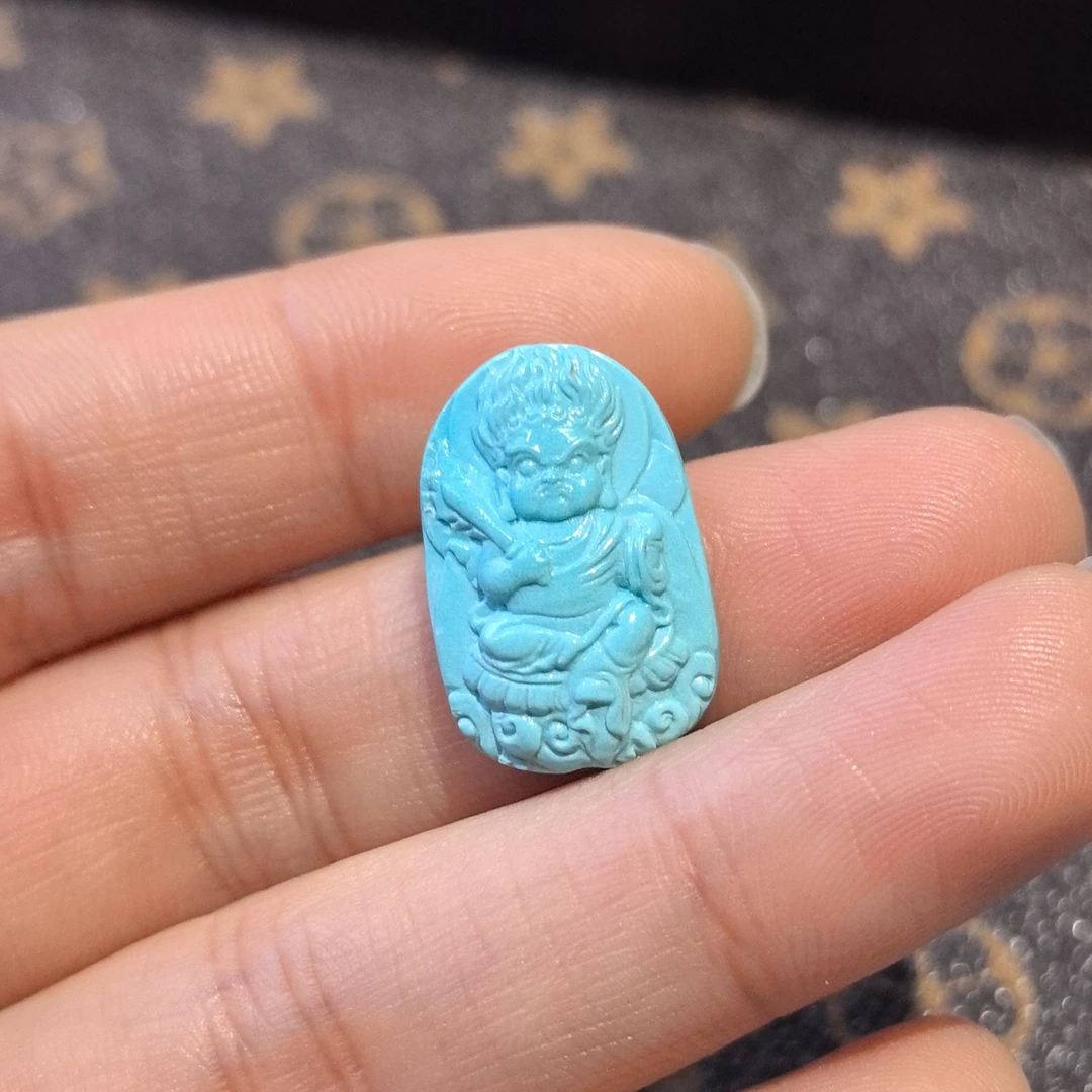 原矿绿松石精品配饰（不动明王）