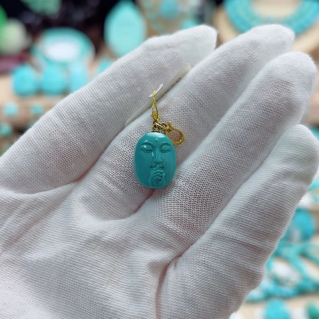 绿松石18K金镶嵌珠宝奇石