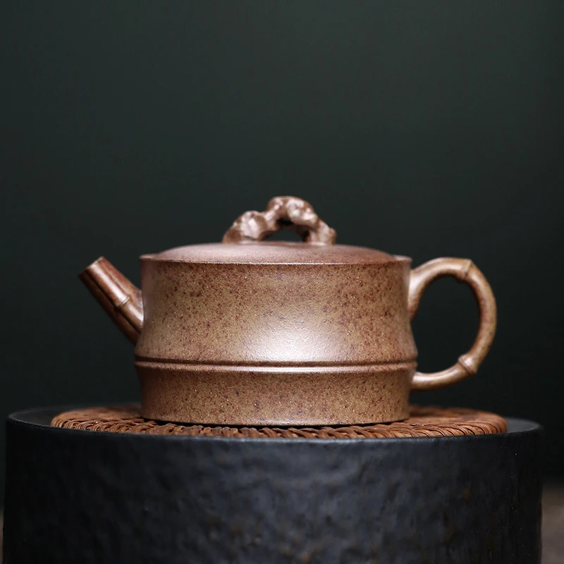 大吉羊柴烧 宜兴紫砂壶手工茶壶茶具本山绿泥高风亮节140ml庄勤英