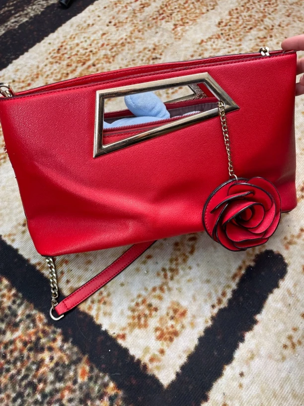 时尚女士单肩包红色手提腋下