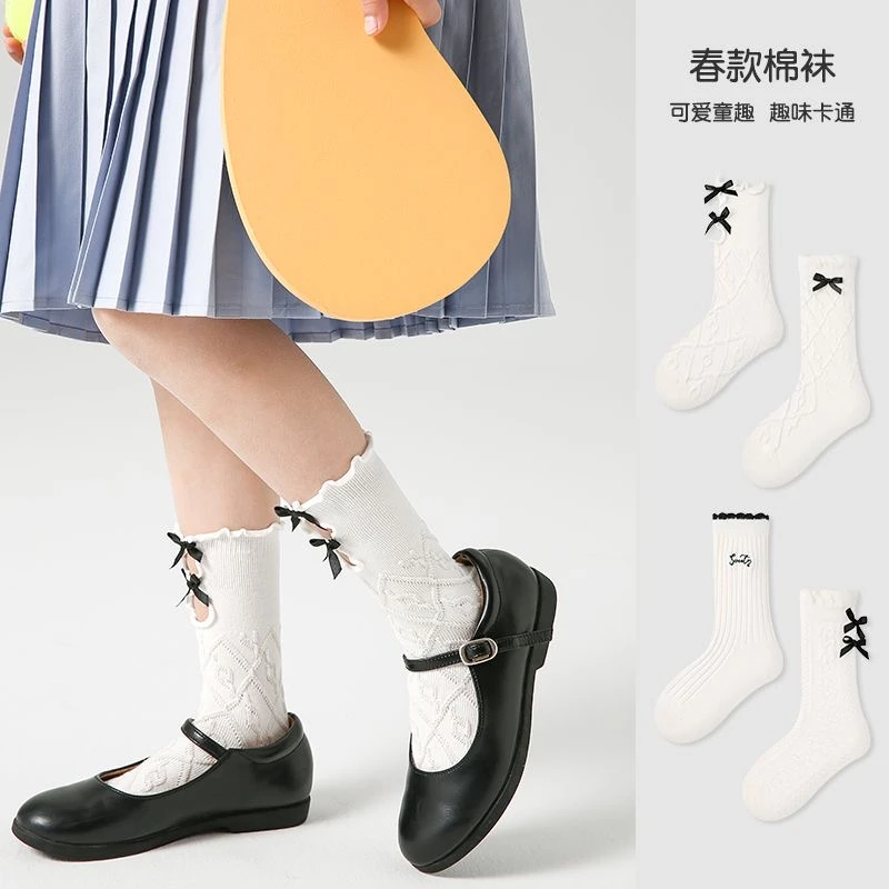 女童袜子春夏款宝宝日系ins薄款中筒袜春季少女洛丽塔花边公主袜
