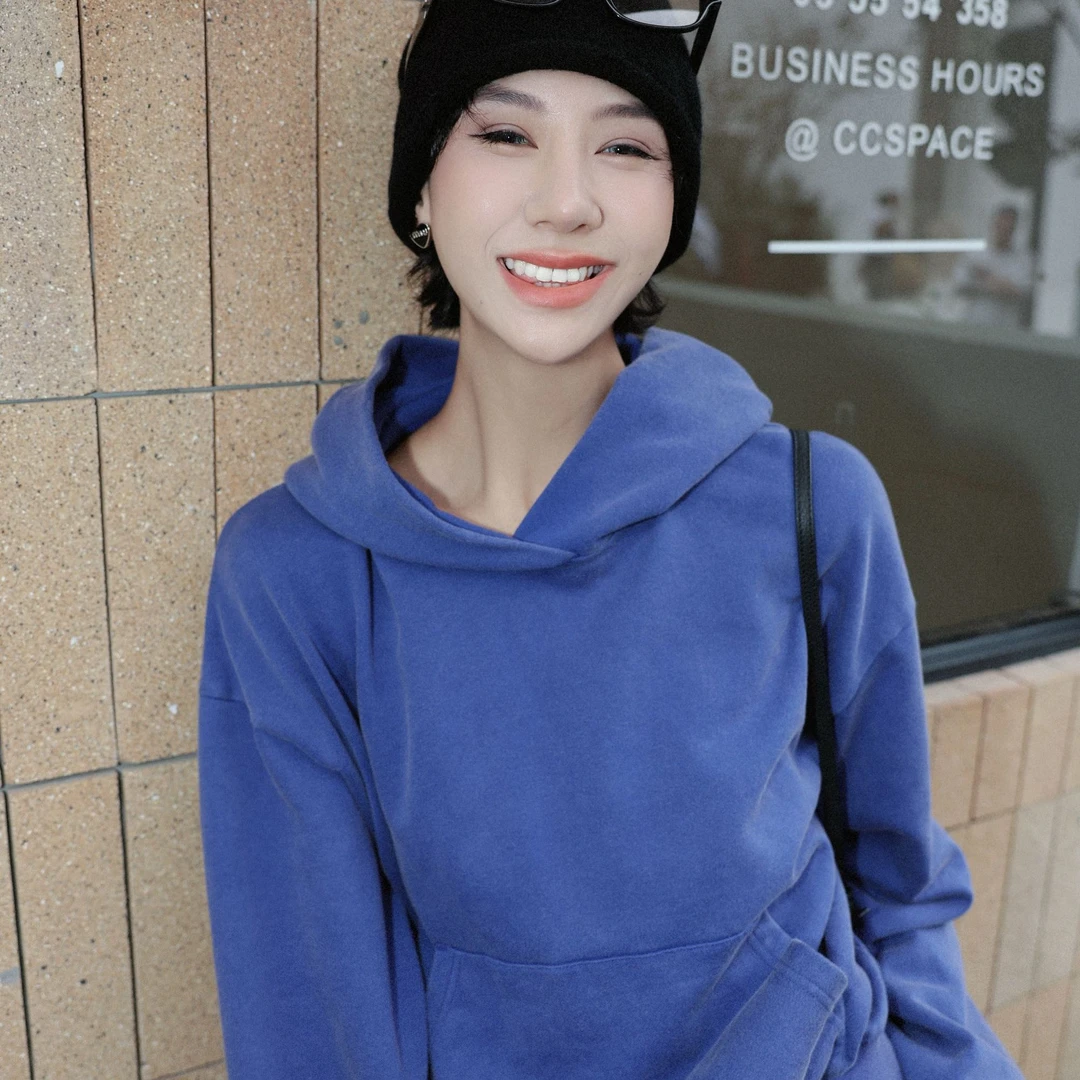 TT设计师【莓果清晨】复古感极简洗旧长袖连帽卫衣TT190980