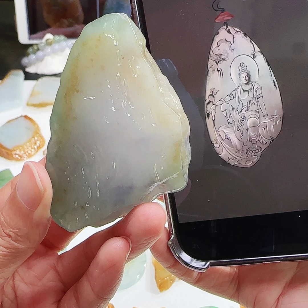 定制翡翠未镶嵌缅甸翡翠挂件