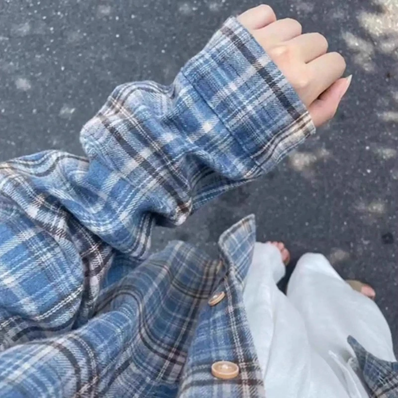 儿童装女童外套磨毛格子衬衫春秋季2025新款女大童潮酷长袖衬衣秋