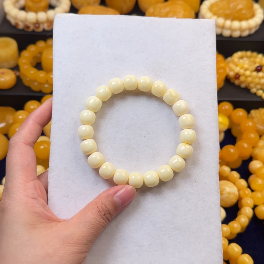 蜜蜡未镶嵌颈饰瓷白纯色同料11