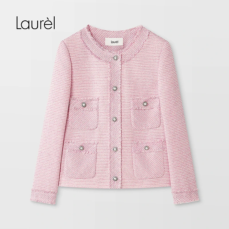 Laurel劳芮25秋新款小香风粗花呢短外套LWD366W00800